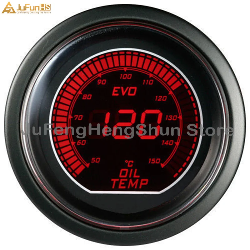 52 mm Digital Auto Oil Pressure Gauge Blue LED for CAR works with 12 V 24 V BAR