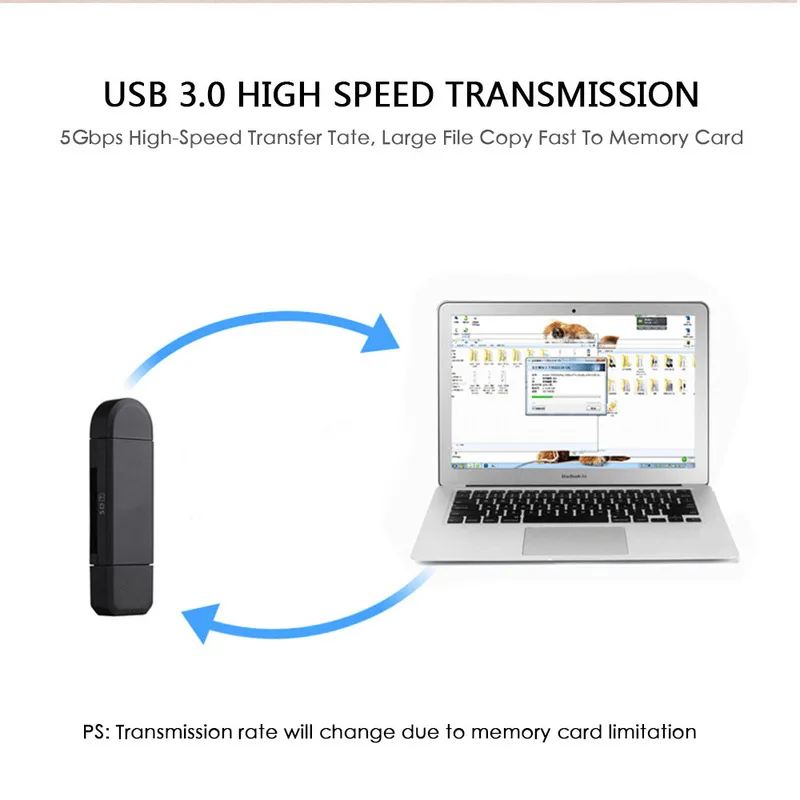 3 в 1 OTG кард-ридер USB3.0& type C Высокоскоростной USB Универсальный USB/TF/SD Micro SD кард-ридер для телефона компьютера ноутбука