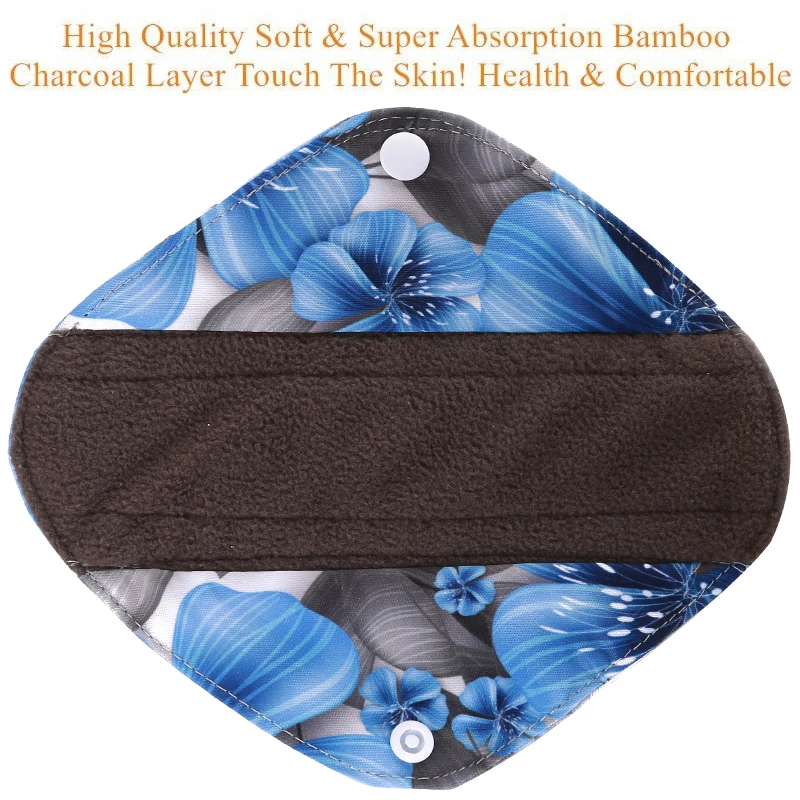 [simfamily] 10Pc Panty Liner Waterproof Bamboo Charcoal Material Menstrual Cloth Sanitary Pads Reusable Healthy physiological