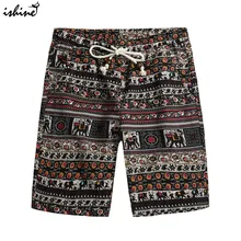 Для мужчин летние Гавайский Стиль совета Шорты хлопок Плавание Мужские Шорты для купания Лето печати Пляжные шорты Спортивная