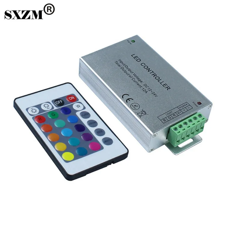 

SXZM RGB led controller DC12-24V 12A with 24K IR wireless remote led control for 3528 5050 5730 led flexible strip
