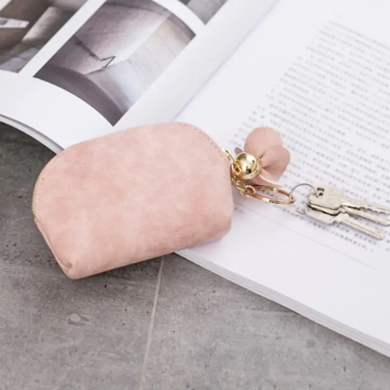 Женская сумка для монет с подвеской в виде цветка, держатель для ключей, сумка для денег, милая сумка для мелочи, женские портативные кошельки розового цвета