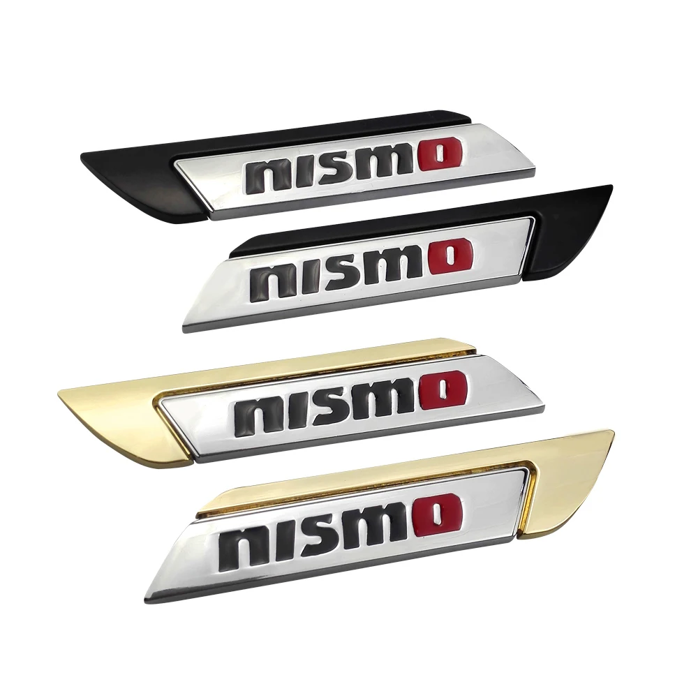 2Pcs Nismo Car Trunk Body Fender Metal Emblem Side Badge Decal Sticker