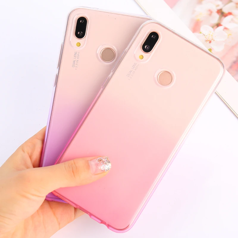 Градиентный чехол для huawei P20 Lite P10 P8 P9 Lite Mini Коврики 10 Honor 6C 6A 7X 7C 7A Pro 10 9 Lite Y9 P Smart Мягкая обложка