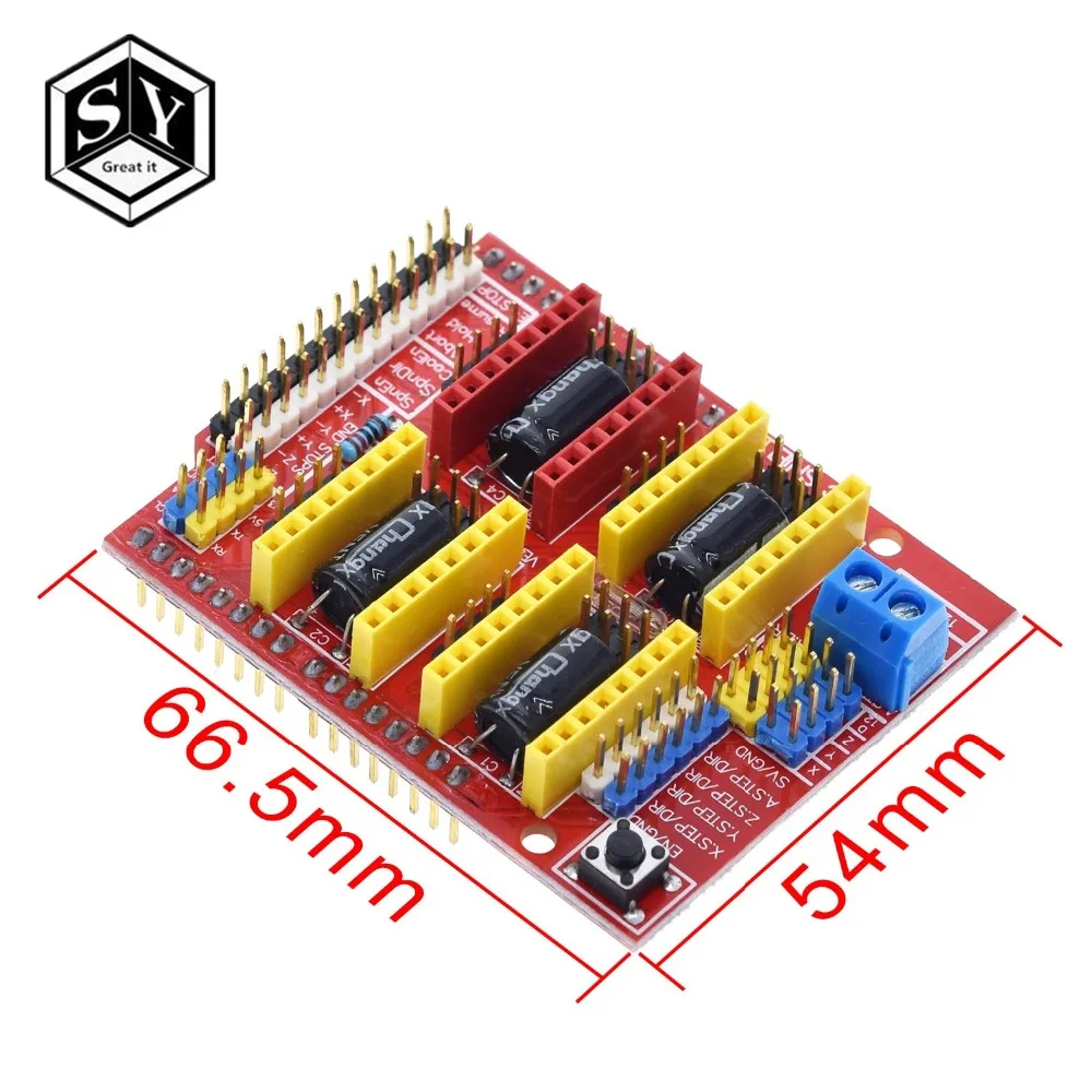 Cnc щит V3 гравировальный станок 3D Printe+ 4 шт. DRV8825 Плата расширения драйвера для Arduino UNO R3 с USB кабелем