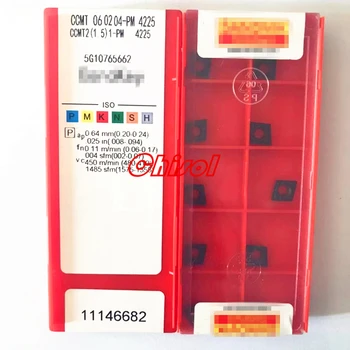 

free shipping CCMT060204-PM / CCMT060208-PM 4225 4325 cnc carbide turning inserts cutter lathe blade for steel & iron steel