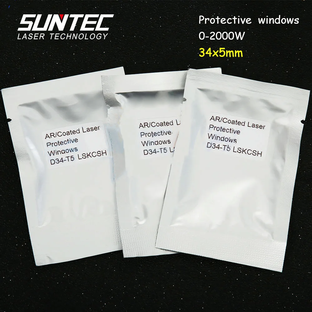 Suntec Fiber laser protective windows/protection lens Dia34 thickness 5mm for 0-2000W Trumpf/DNE/han's fiber laser cutting