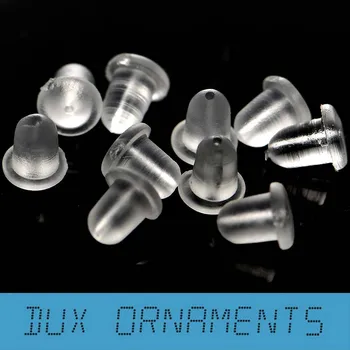 

5000pcs/bag Clear hypoallergenic antiallergic Plastic Earwire Earnuts Clutch Bullet Earring Backs Stoppers 4x5mm