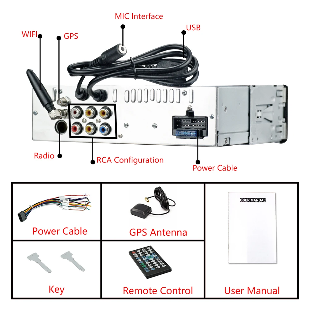 Best Android 8.0 Quad Core 2G1G Universal 1Din 7" TFT Motorized Display Car Multimedia Stereo GPS Navigation Radio Bluetooth RDS DAB+ 5