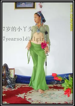 

Lycra cotton tribal Belly dance flare Pants with skirt AC18