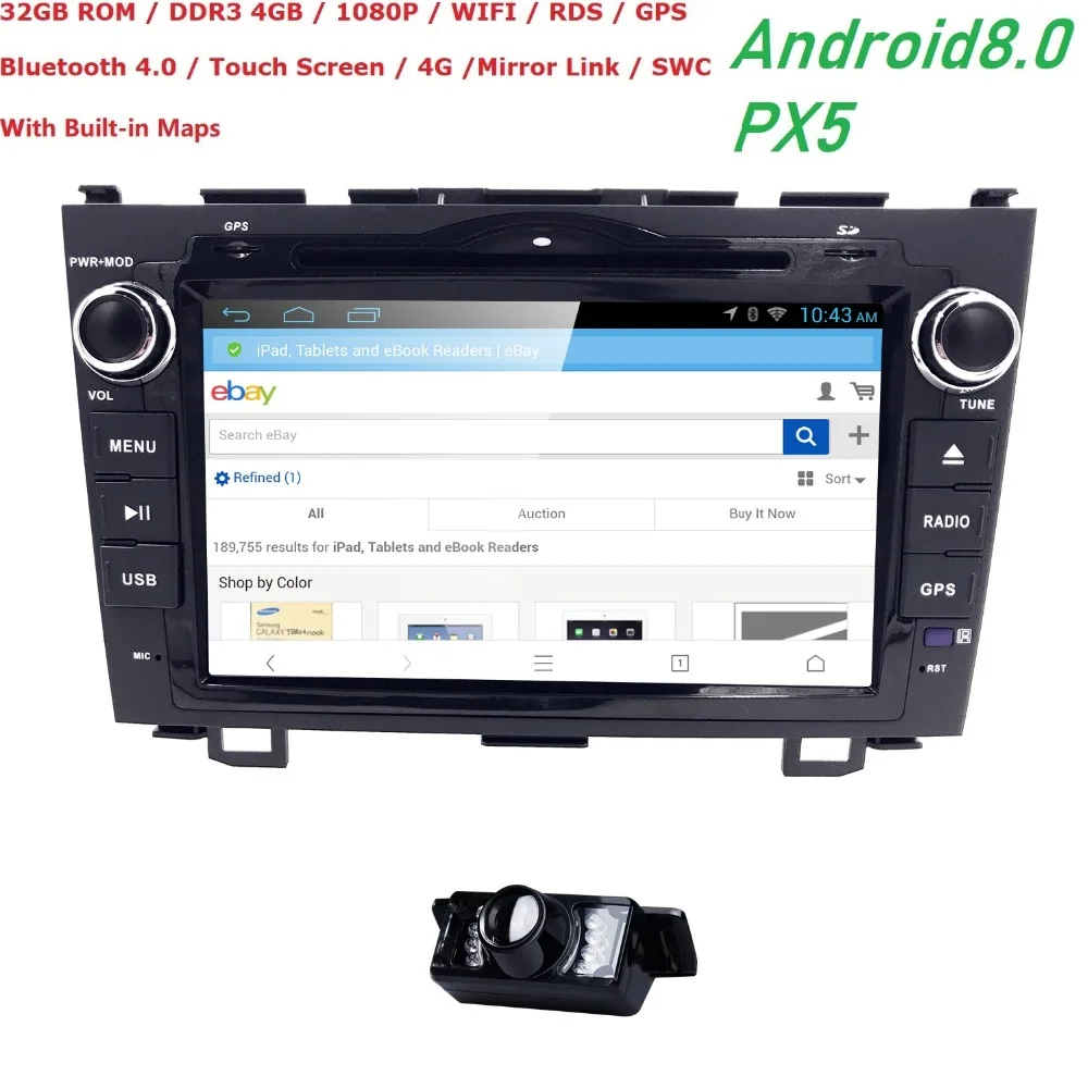 Android 8,0 HD 1024*600 автомобильный dvd-плеер радио для Honda CRV 2007 2008 2009 2010 2011 4G wifi gps навигация головное устройство 2 din 4 GRAM