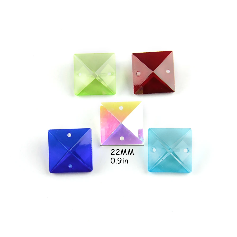 

Colors 22mm Crystal Square Beads In 2 Holes For Home Decoration Accessories,Crystal Curtain Beads,Crystal Chandelier Bead
