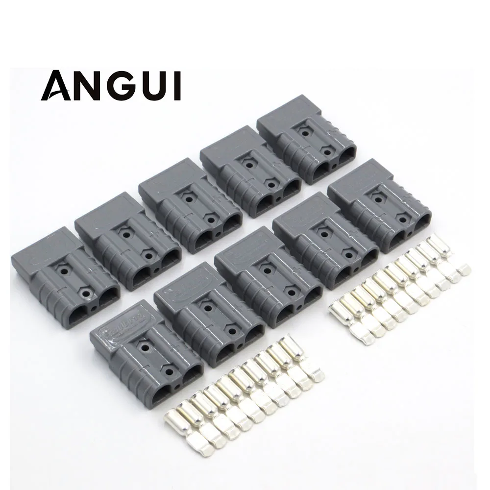 

10sets x 600V 50A SMH Black gray red SH50 Plug Connector Double Pole with copper Contacts for Solar Panels Caravans Battery