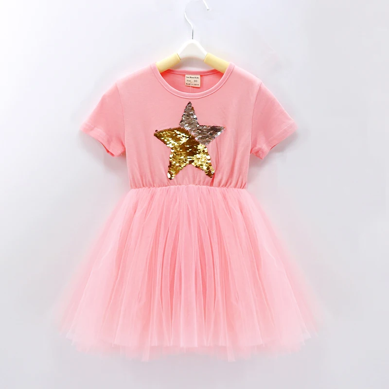 

Girls Summer Dresses Embroidered Reversible Sequin Dress For Kids 2019 Children Dress Girls Princess Tutu Dress kids Clothing