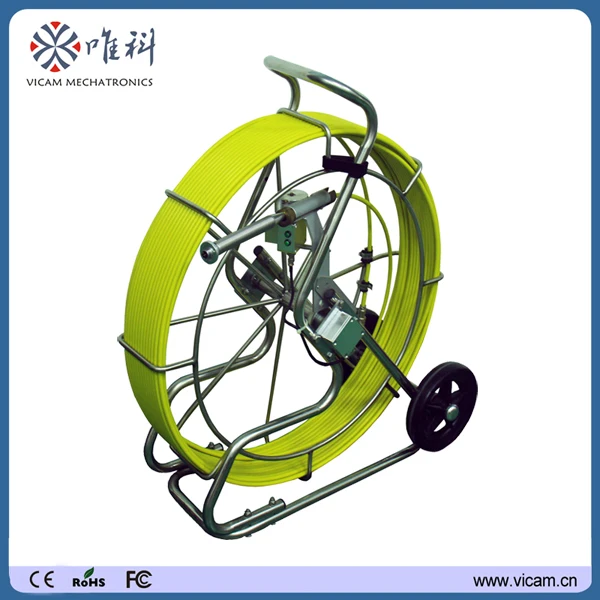 Vicam yellow 60m diameter 9mm push rod cable sewer video pipeline
