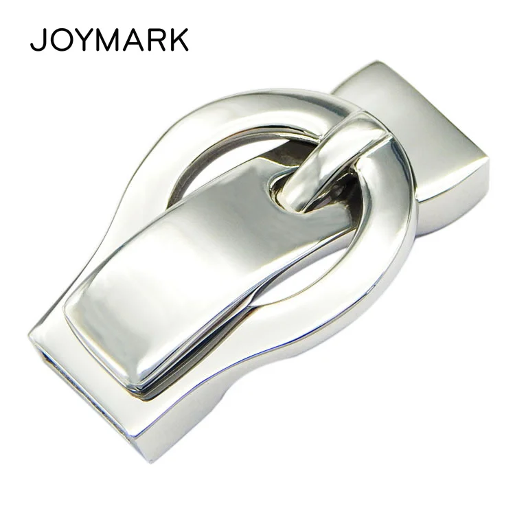 

10x2.5mm Hole Smooth And Matte Belt Buckle Style Stainless Steel Magnetic Clasps For Flat Leather Cord Jewelry BXGC-174