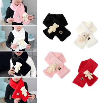 

Fashion Faux Fur Children Scarves Cute Bear Warm Winter Soft Shawl Wrap For Kids