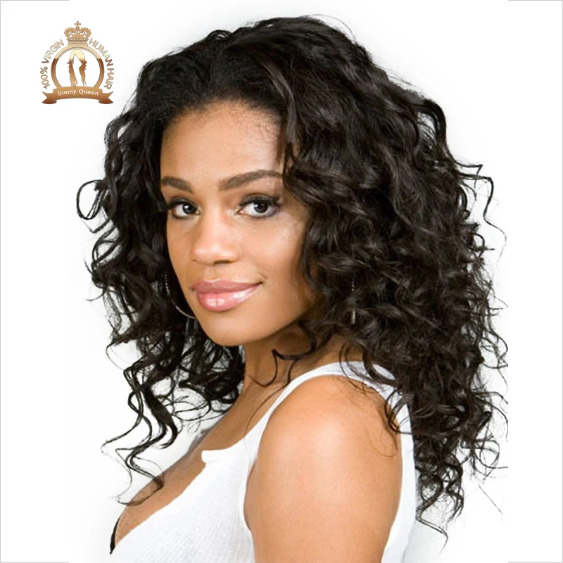 6A Peruvian Curly Full Lace Human Hair Wigs With Baby Hair 8 24inch
