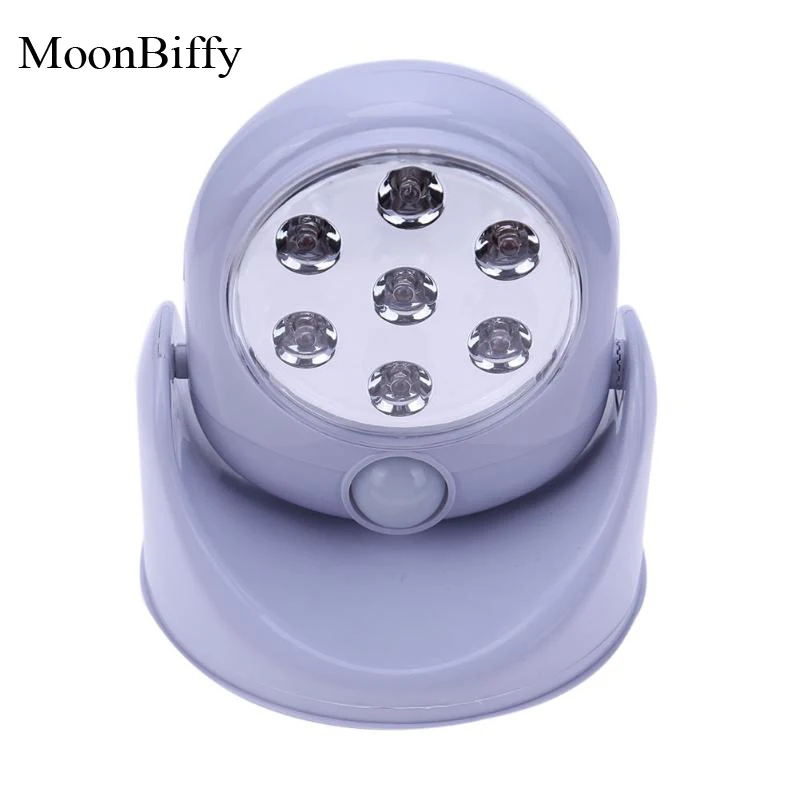 

1Pc Wholesale Dropshipping MOONBIFFY Super Bright Intelligent 360 Degree Automatic Induction LED Lamp Rotatable Night Light