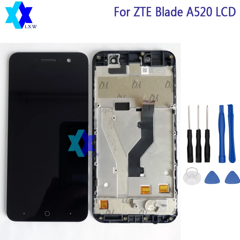 For ZTE Blade A520 LCD Display +Touch Screen Panel Digital Replacement Parts Assembly Original 5.0 inch 1280x720P stock | Мобильные