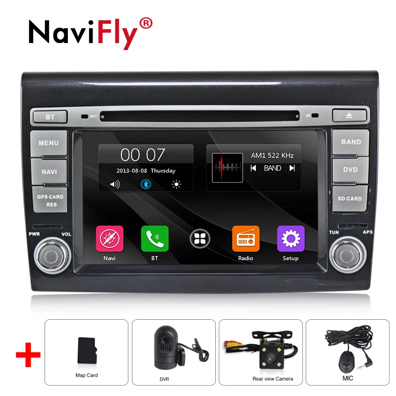 NaviFly wince Продвижение Автомобильный dvd плеер gps кассета для Fiat/Bravo 2007 2012 USB SD видео