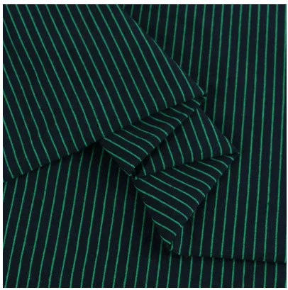 Классическая полосатая трикотажная ткань, эластичная хлопковая ткань для летней футболки - Цвет: Зеленый