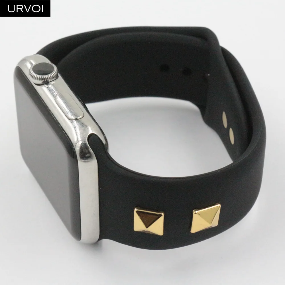 Спортивный ремешок URVOI для Apple Watch силиконовый с заклепками iWatch 5 4 3 2 1 сменный