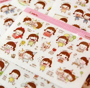 

10 pcs/lot little girl mini paper sticker diy decoration sticker for album scrapbooking diary kawaii stationery