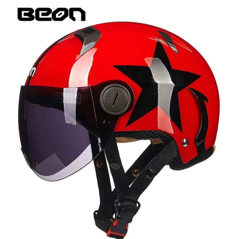 Cool motocross half face Helmet for men women, BEON B102 motorcycle