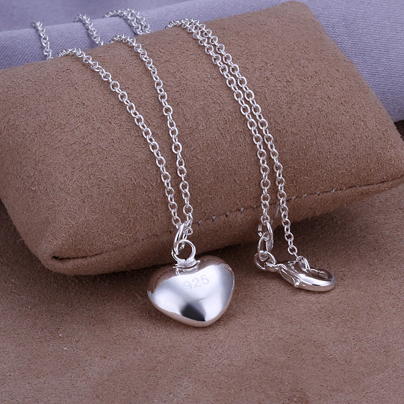 High Quality Silver Necklace 925 Sterling Silver Heart-Shape Small Pendant Necklaces for Women Valentine's Day Gift - Image 6