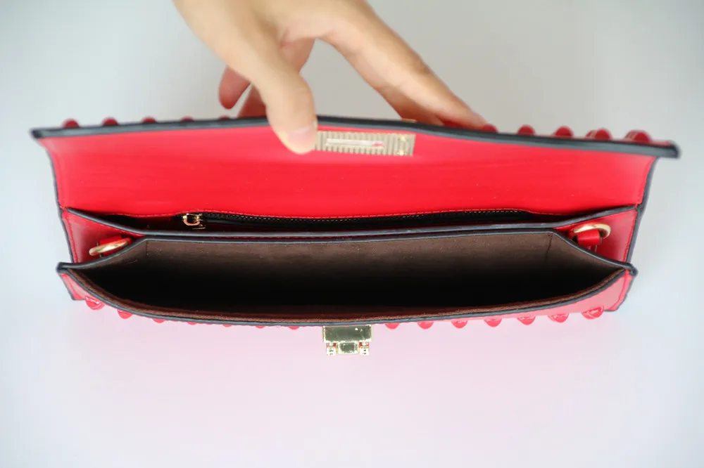 Модный кошелек с заклепками, женский клатч, сумочка, вечерняя сумочка, женская брендовая сумка на плечо, сумка-мессенджер, 7210