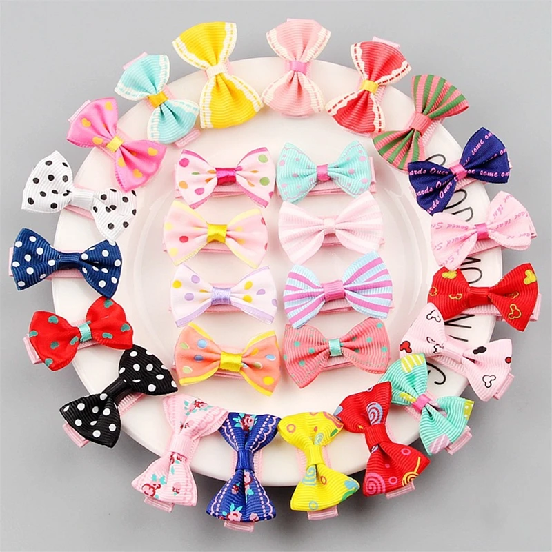 20Pcs/Lot Mini Bows Hair Clips for Baby Girl Hairpins BB Clips Kids