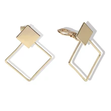 SUKI/модные серьги в Корейском стиле с треугольными клипсами без пирсинга для девочек, вечерние, милые, цветные, без отверстий, клипсы для ушей