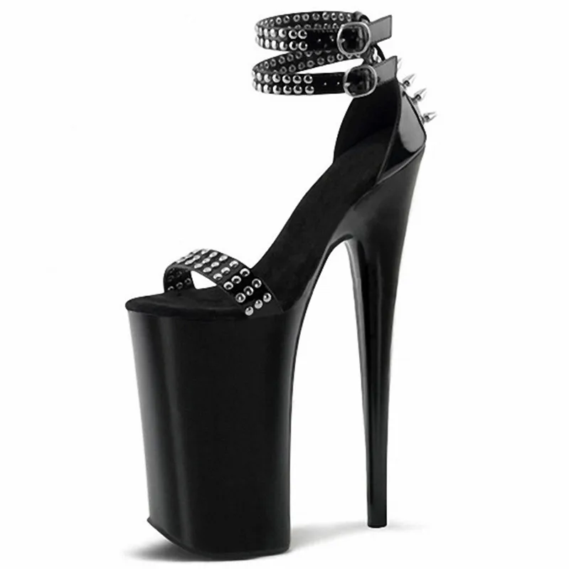 Handsome rivets bag and sandals, 20 cm ultra high heels fine nightclubs colourful shoes with Dance Shoes