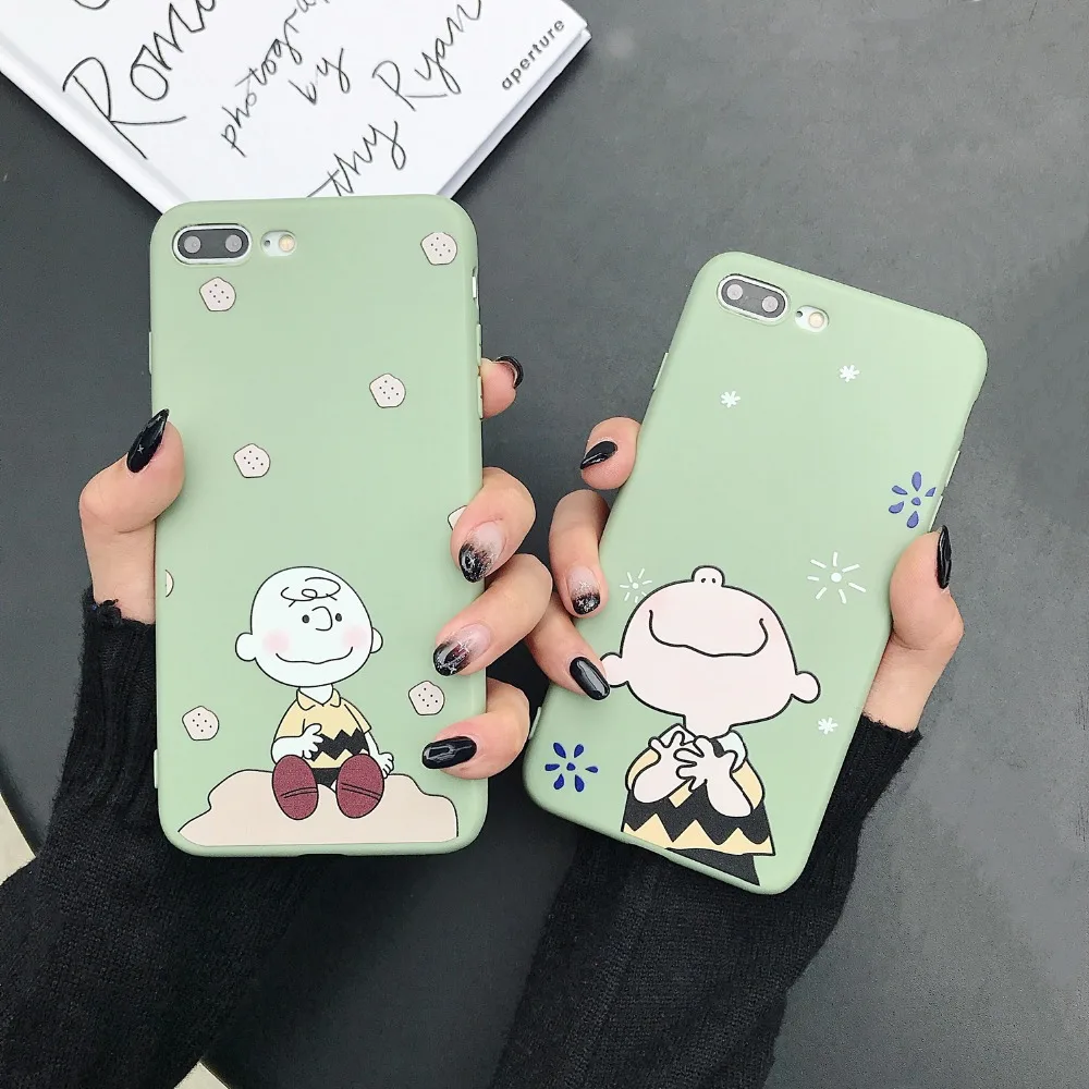 

For iPhone X XR XS Max Cases Cute Biscuit Snowflake Boy Soft TPU Silicone Shell For iPhone 6 6S 7 8 Plus Cover Phone Cases Coque