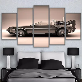 

5 Pieces Back To The Future Pictures Painting HD Home Decor Modern Canvas Living Room Wall Art Modular Printed Poster Frame
