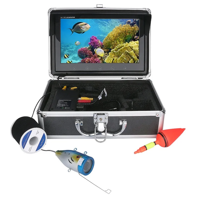 

PDDHKK 9''Inch Colour TFT Monitor IOS Android APP Control LCD Monitor Fish Finder 1000 TVL With 12 PCS 1W Infrared lamp lights