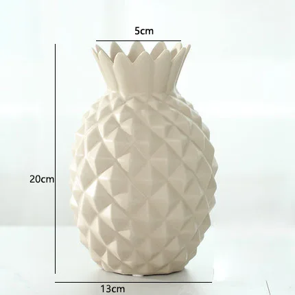 

New Decorative Ceramic Pineapple Flower Vases For Homes Colorful Creative Vase Modern Home Decors White/grey/blue/green/orange