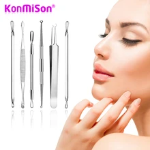 6 шт. инструмент для удаления черных точек профессиональное удаление акне чёрных точек иглы Comedone Pimple Blemish extrator красота уход за кожей лица