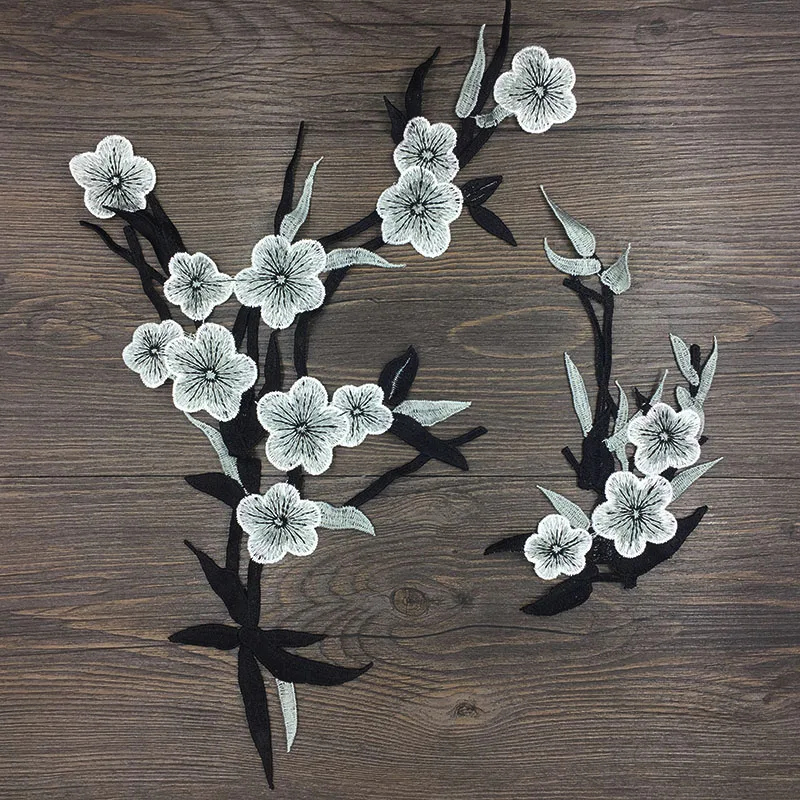 

Embroidery Patches Flowers for Clothing big soft Applique Clothes decoration Sewing Accessories aplique ropa P421 1set