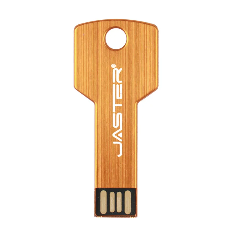 JASTER Cle USB 2,0 Stick логотип флэш накопитель металлический, в форме ключа флешки 4 ГБ 16 32 64 USB флеш-диск - Цвет: E