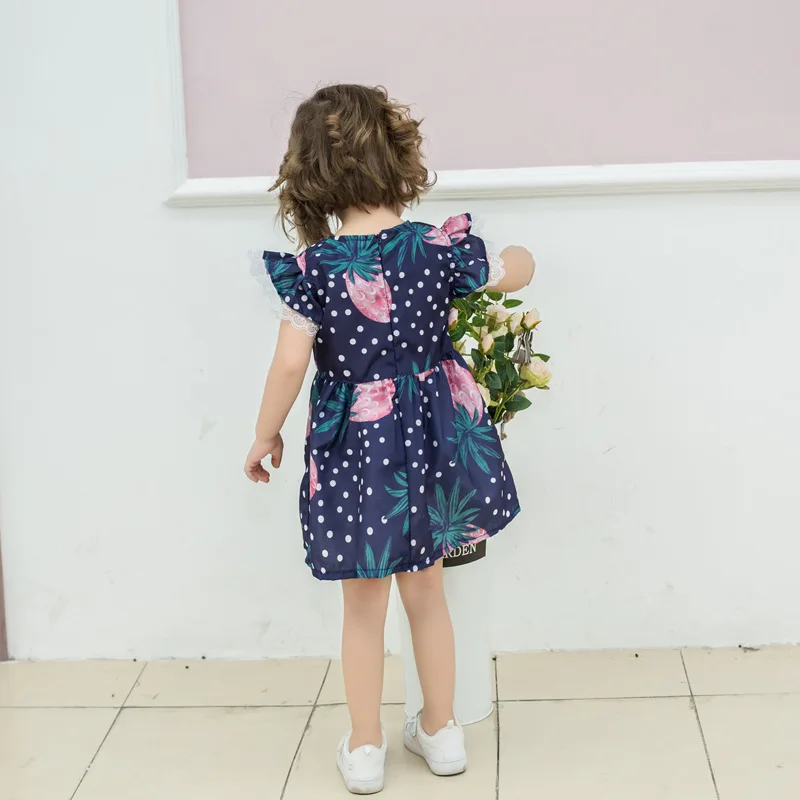 Summer Baby Girls Short-Sleeved Printed A-Line Dress Girls Clothes For 2-7 Years Old Summer Baby Girls Short-Sleeved Printed A-Line Dress Girls Clothes For 2-7 Years Old
