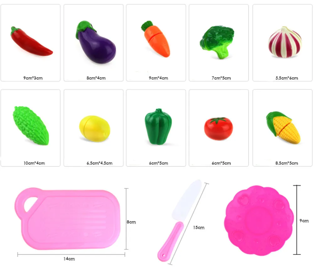 

hot sale Children 13PC Cutting Fruit Vegetable Pretend Play Children Kid Educational Toy interesting Play house toys set