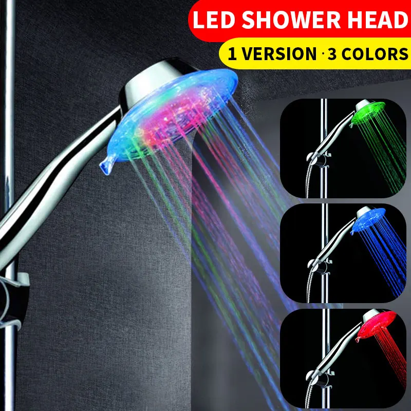 

Shower Head Led Light Temperature controlled seven colors Shower heads holder multifunctional water saving shower heads bathing