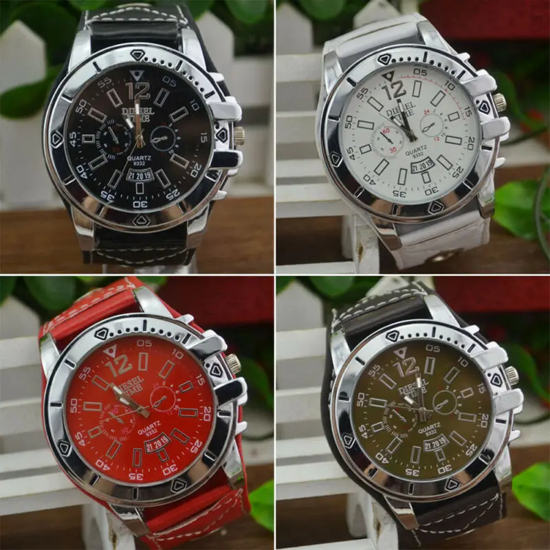

Hirigin Women Men's Fashion Stainless Steel Leather Band Quartz Analog Wrist Watch Bracelets