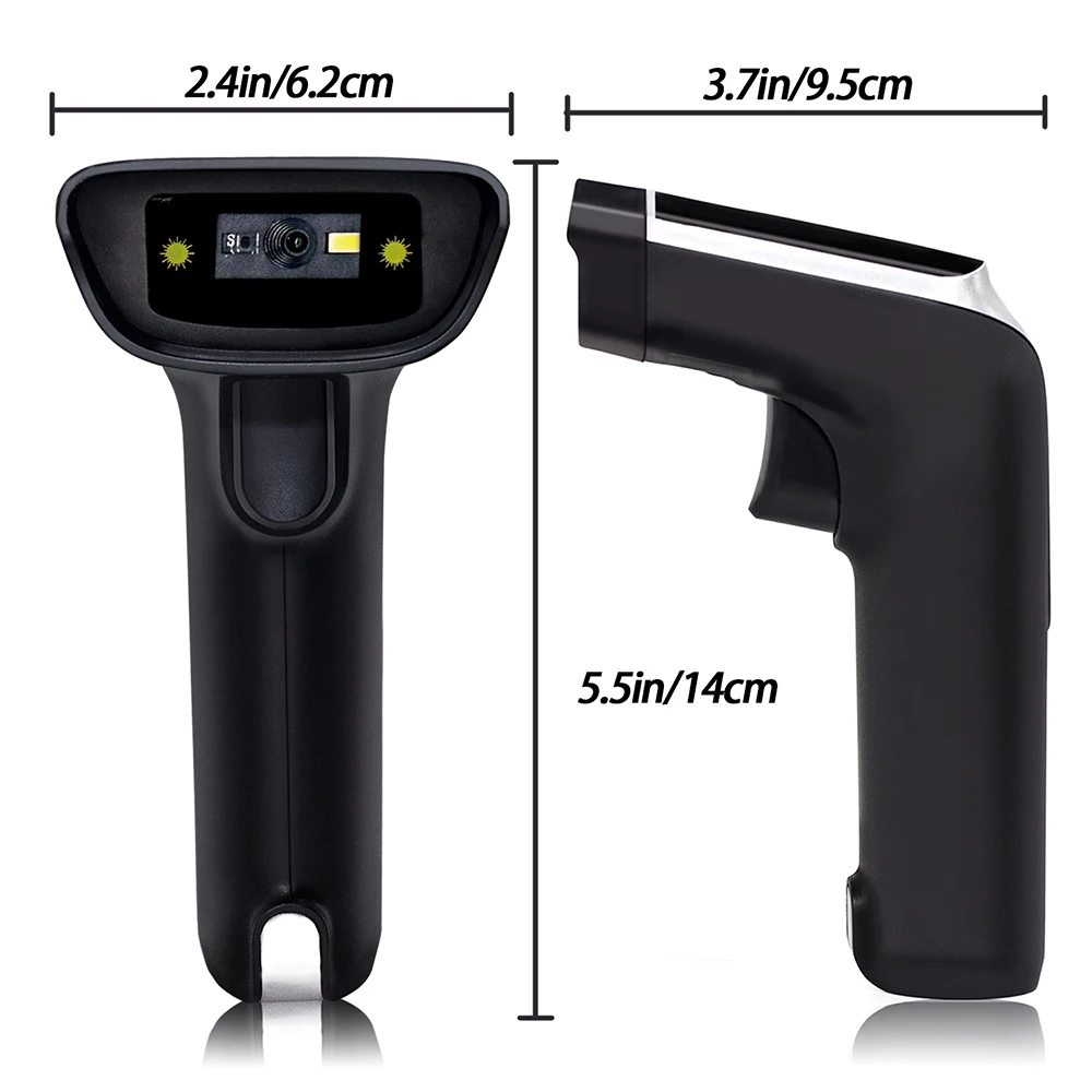2d ماسح الباركود اللاسلكية ، symcode 1d/2d 2.4 جيجا هرتز الباركود قارئ usb لاسلكية مع 100 متر (330ft) trnasfer اللاسلكية المسافة