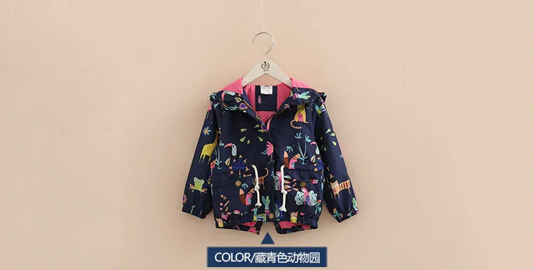2018 Spring Female Child Children'S Clothing Baby Girl Animal Mouse Bird Painting Outerwear Hoody Jacket (1)
