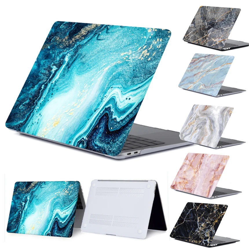 

New Laptop Case for Macbook Air 13 2018 A1932 Air 2018 Marble Cover Hard PVC for Mac book Air Pro Retina 11 12 13 15 Marble Case