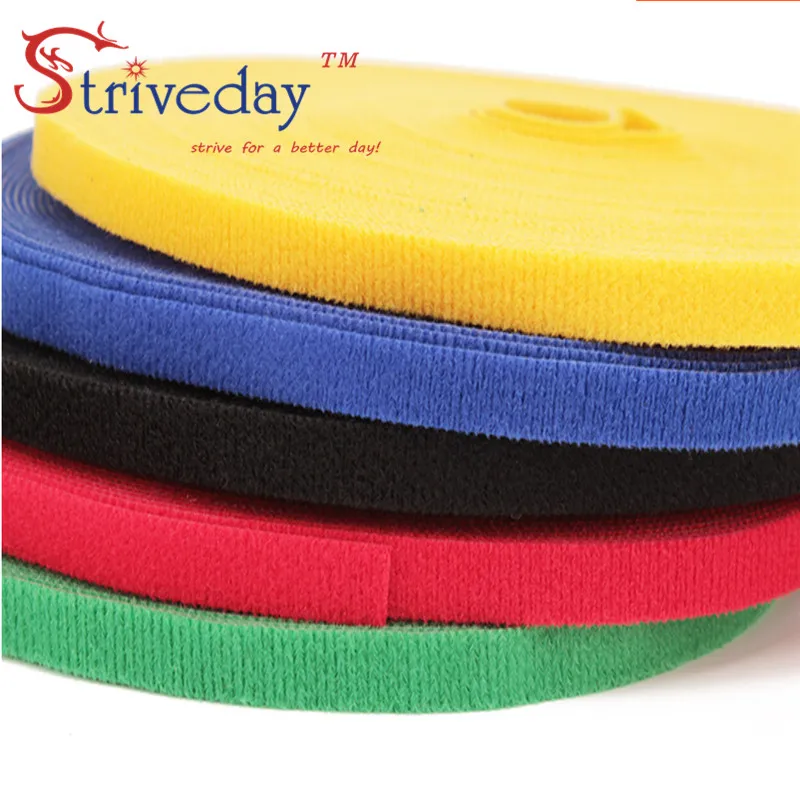 

25 meters/roll magic tape nylon cable ties Width 2cm cable wire ties Earphone Winder velcroe tie 6 colors choose from