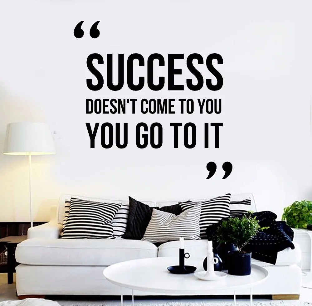 

English Words Wall Stickers Wallpaper Waterproof Black Art Decals Mural Office Wall Decor Removable Inspire Quotes Sticker S024